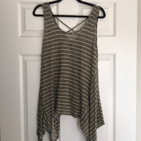 Olive Striped Tank - Picture 1 of 2
